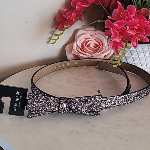NWT Kate Spade glitter Bow belt. Size S - Picture 2 of 7